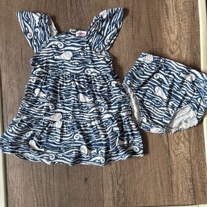 Magnetic Me Whale Hello There Bamboo Modal Dress Diaper Cover Bloomers 12-18M